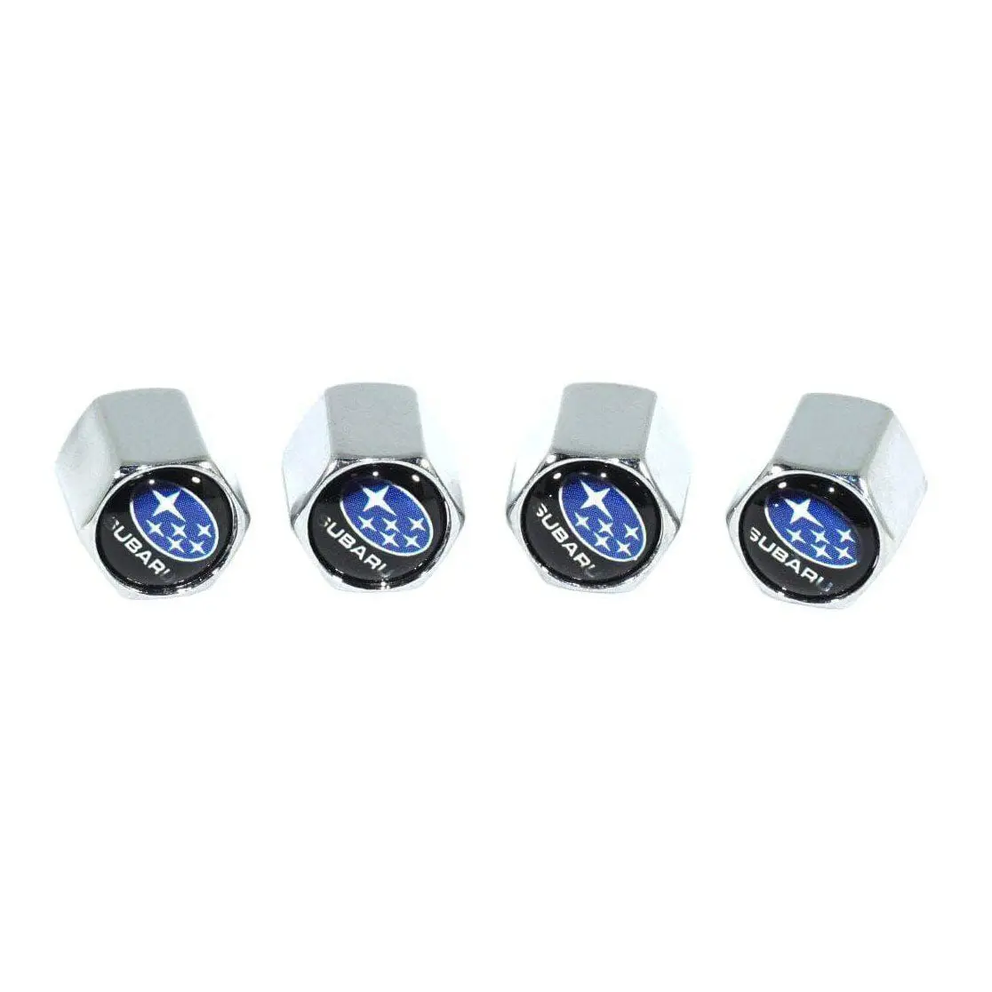 Chrome Valve Stem Tire Caps, Style: Subaru 1