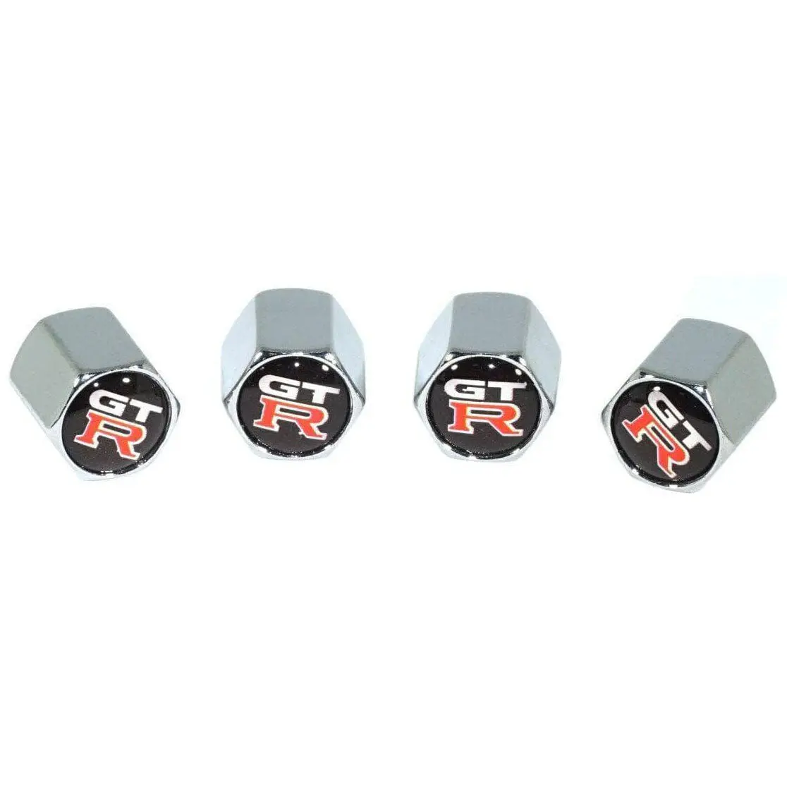 Chrome Valve Stem Tire Caps, Style: Nissan Gtr/Gt-R 1