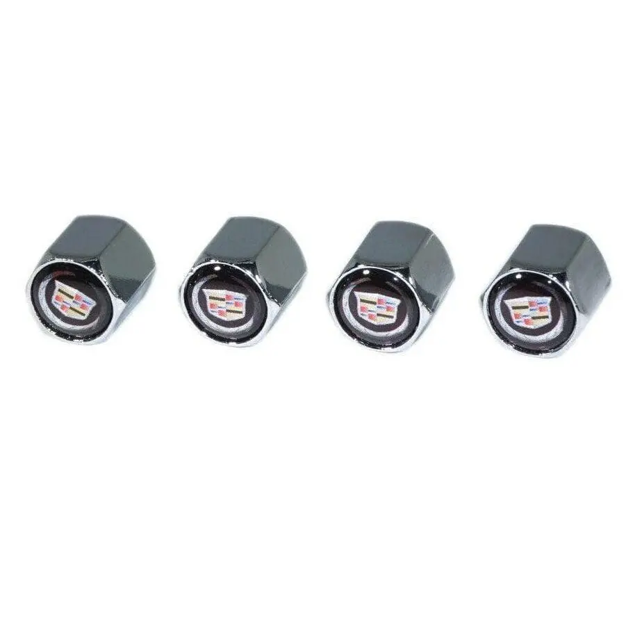 Chrome Valve Stem Tire Caps, Style: Cadillac 1