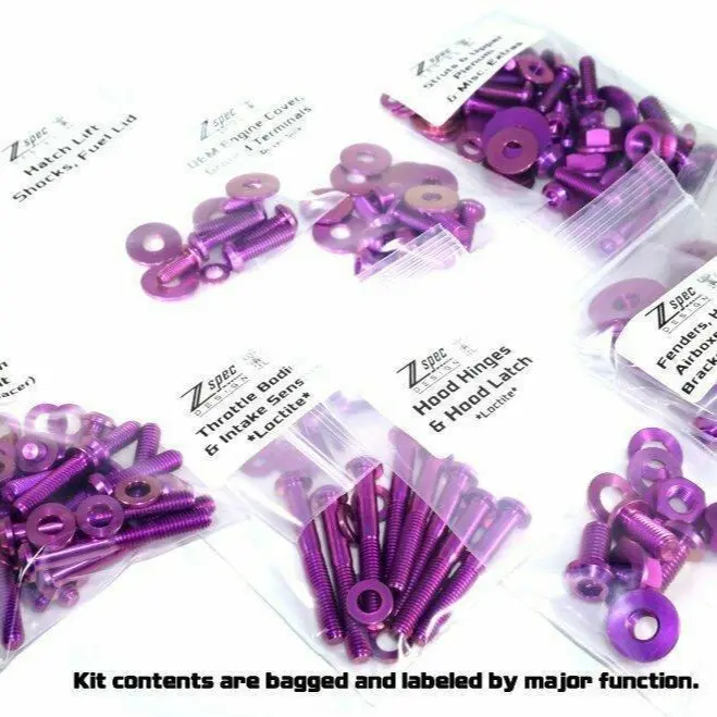 Zspec Stage-3 Dress Up Bolts®/Fastener Kit For '03-'08 Nissan 350Z De & Hr, Titanium 5