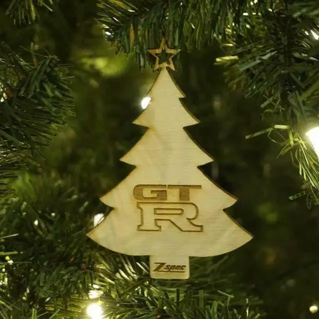 Zspec Laser-Engraved Birch Ornament, Style: Nissan Gtr, ~5-Inch Wide 1