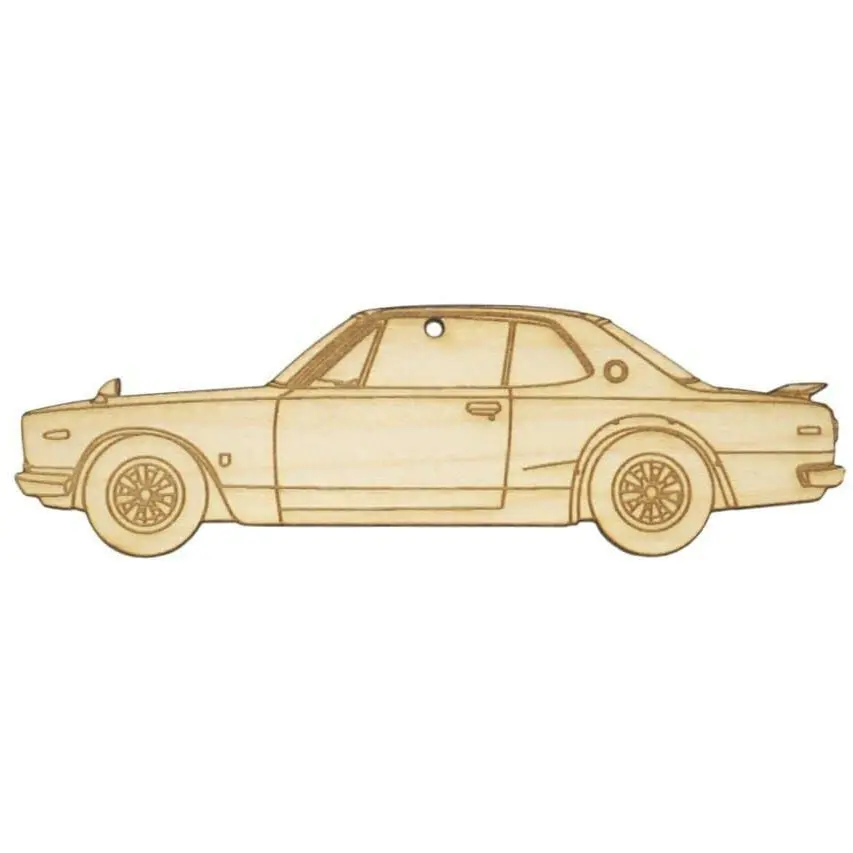 Zspec Laser-Engraved Wood Ornament, Style: Nissan Kpgc10 Gtr Hakosuka, Birch 1