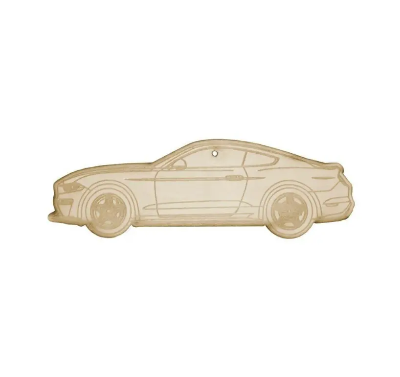 Zspec Laser-Engraved Wood Ornament, Style: Ford Mustang S550-Style, 5" 1