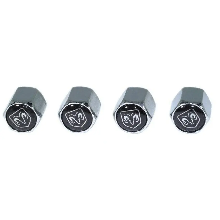 Chrome Valve Stem Tire Caps, Style: Dodge Ram 1