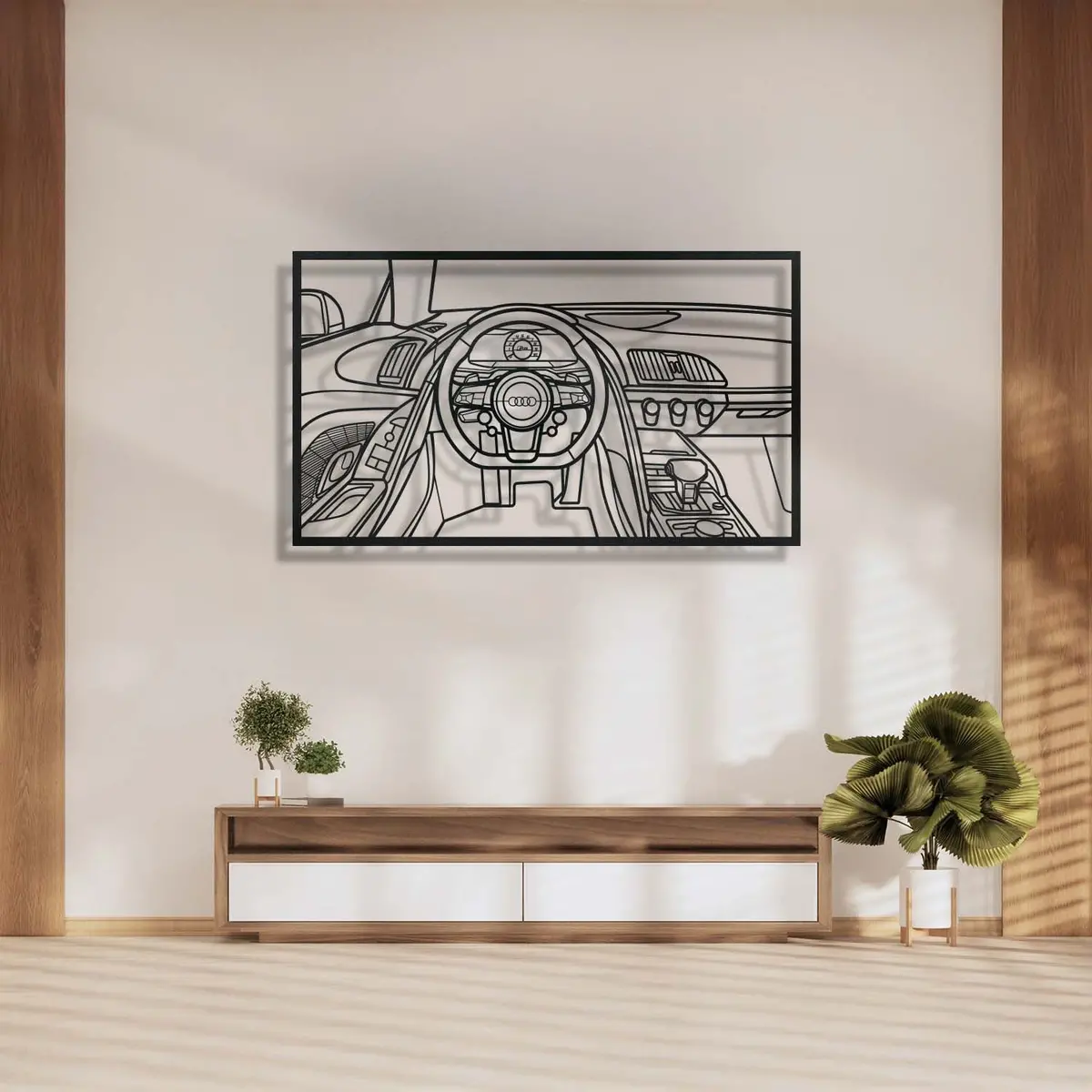 R8 Driver's Cockpit Metal Frame Wall Art - Mt1464 1