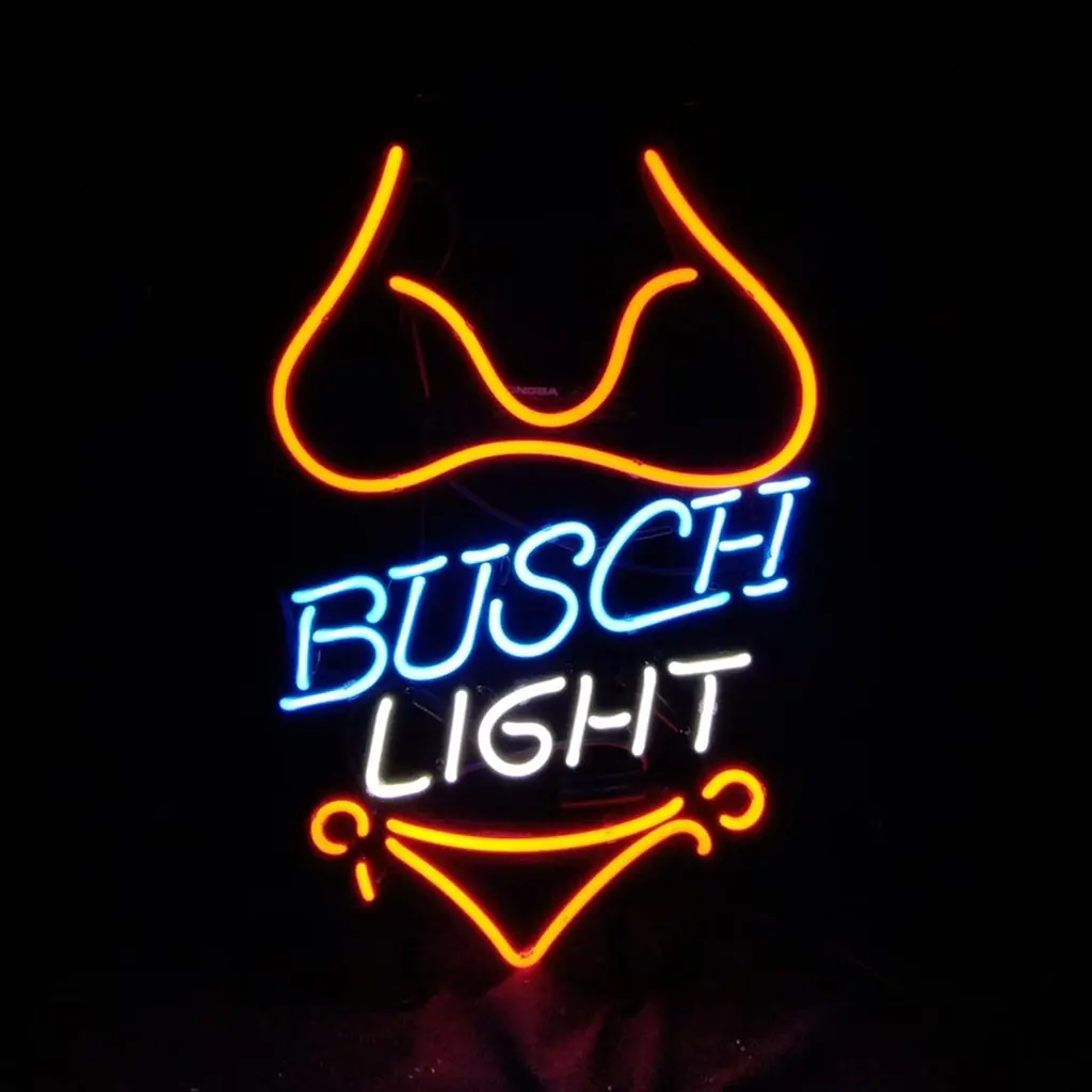 Red Bikini Set Busch Light Neon Signs Light 1
