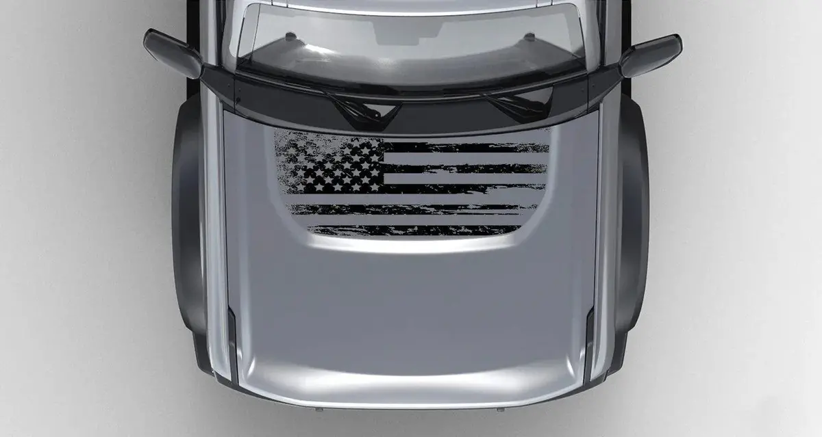 Stealth Clear American Flag Hood Overlay - 2021+ Bronco 1