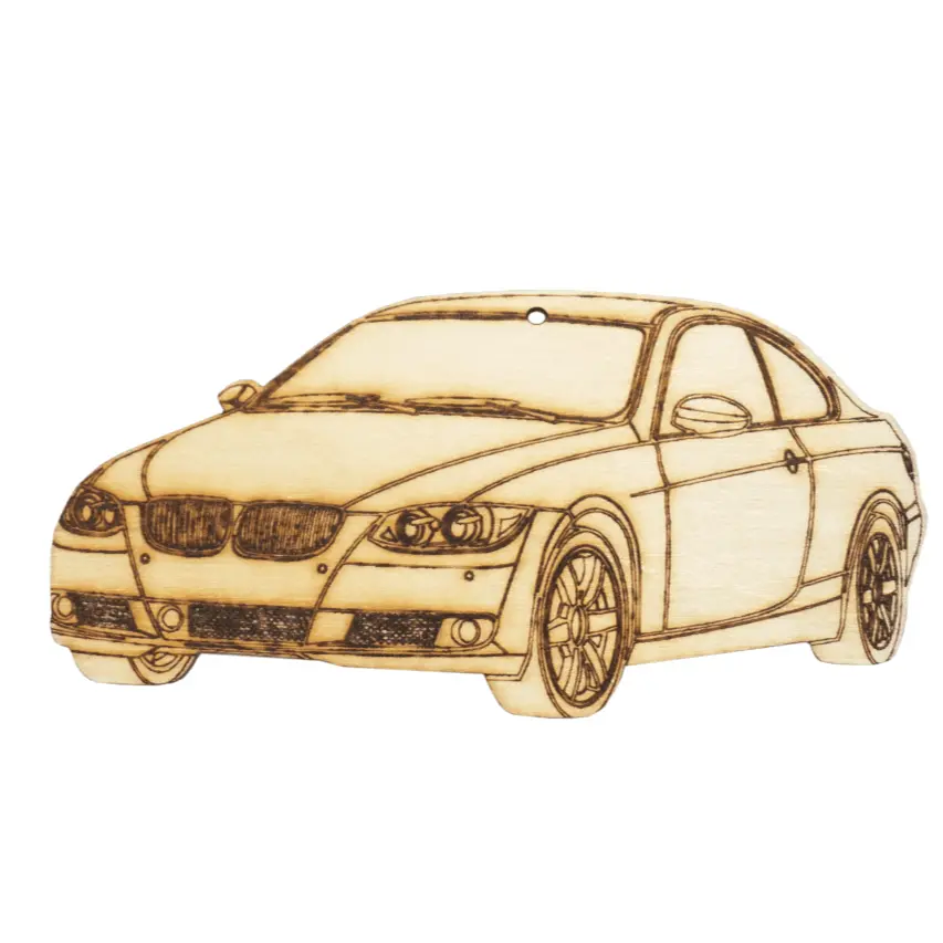 Zspec Laser-Engraved Wood Ornament, Style: Bmw 3-Series, Birch, ~5" 1