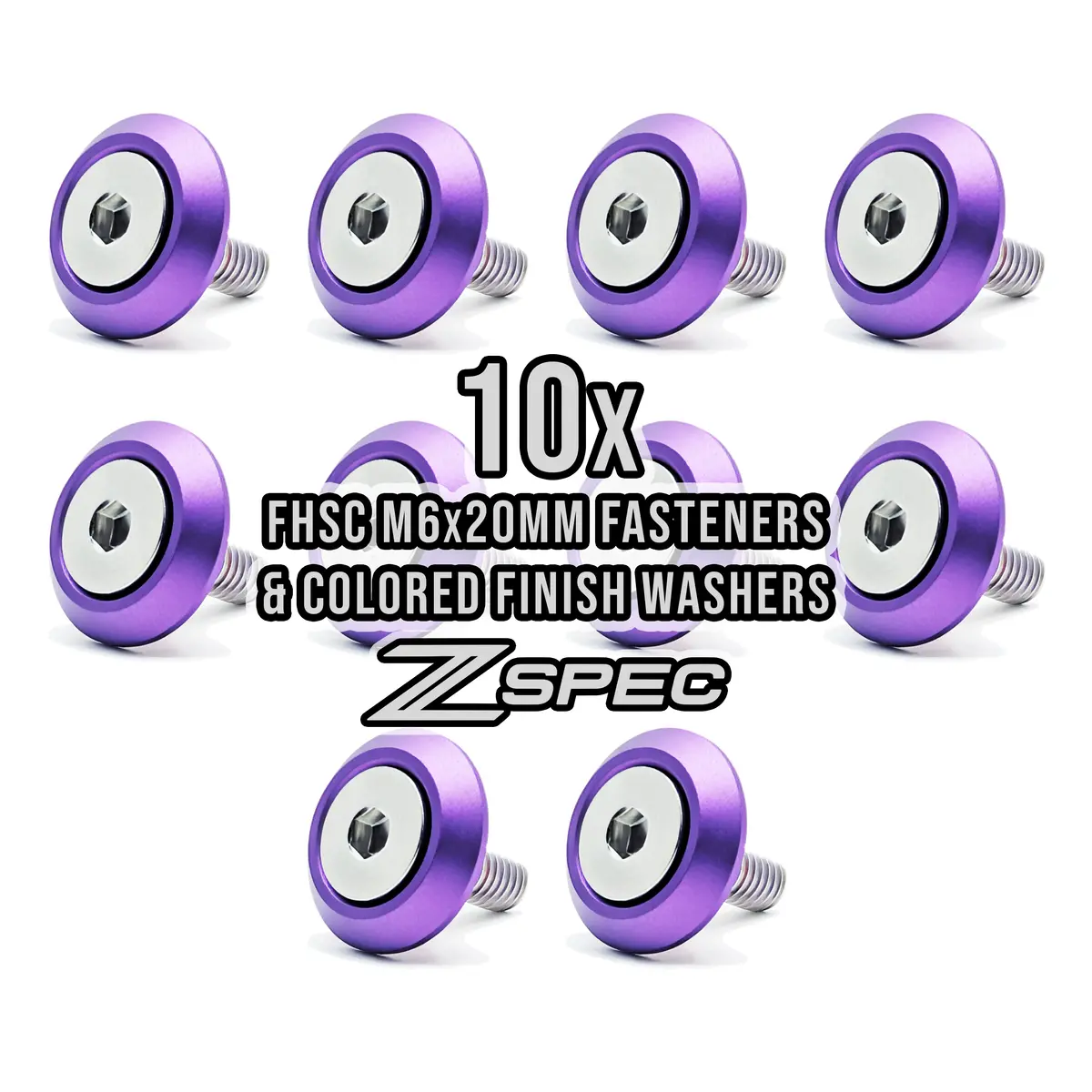 Zspec Metric Fender Fastener Kit, M6-1.0X20mm Fasteners, 10-Pack, Stainless & Billet 1