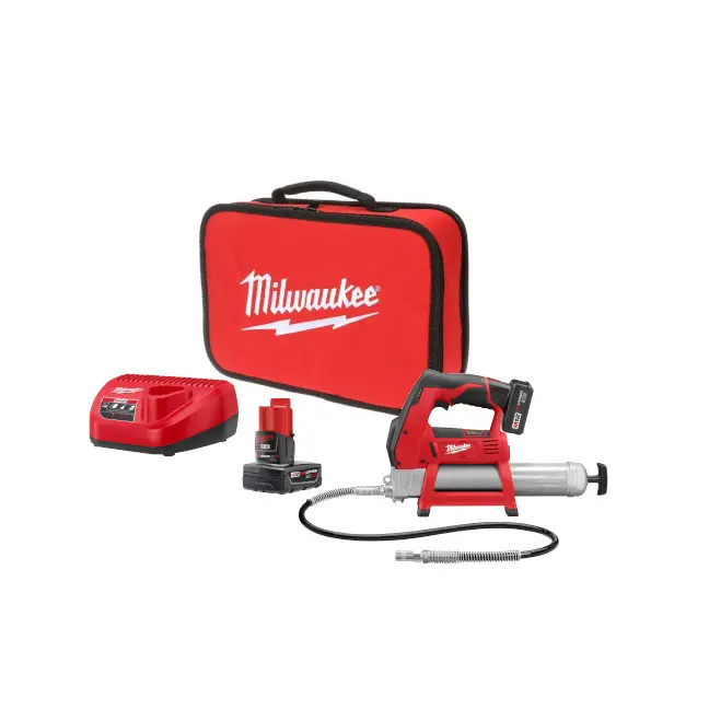 Engrasadora A Batería 12 V 8000 Psi 2 Velocidades Con Contador Automático Manguera De 36" Y Cartucho | Milwaukee 1