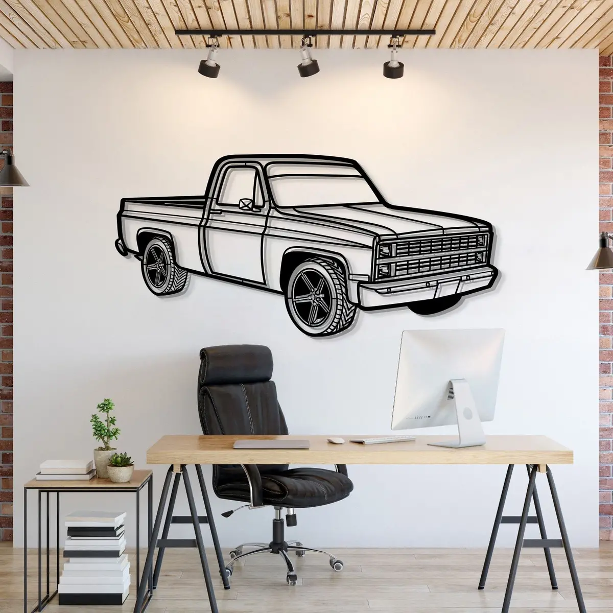 1984 C10 Perspective Metal Car Wall Art - Mt1255 1