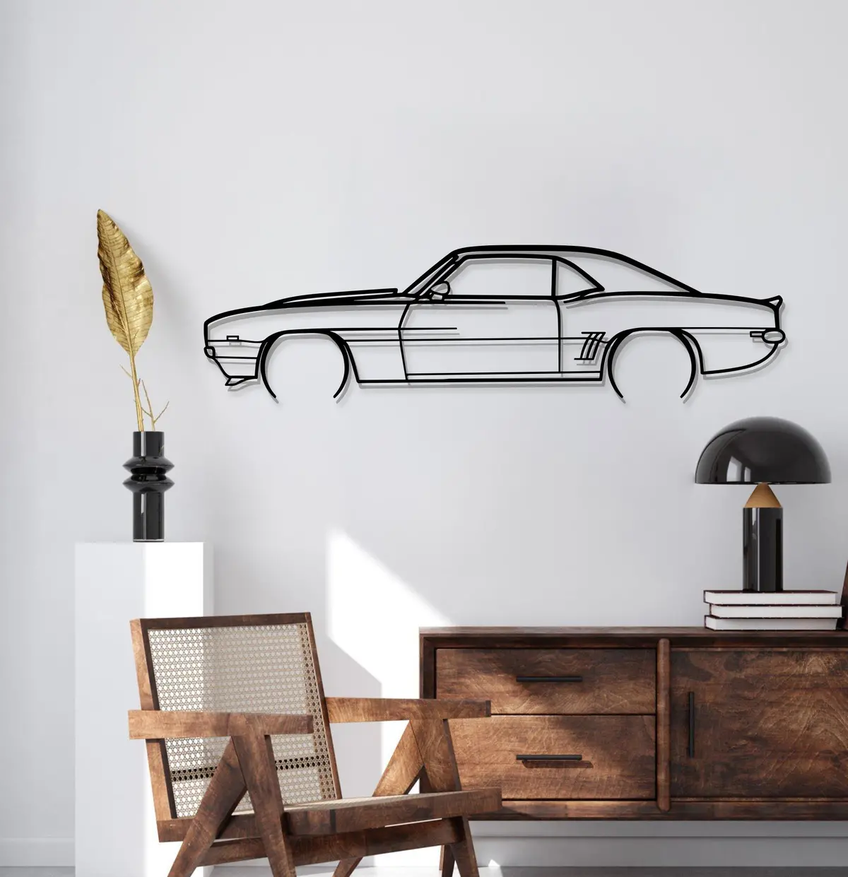 1969 Camaro Detailed Metal Car Wall Art - Mt0116 3
