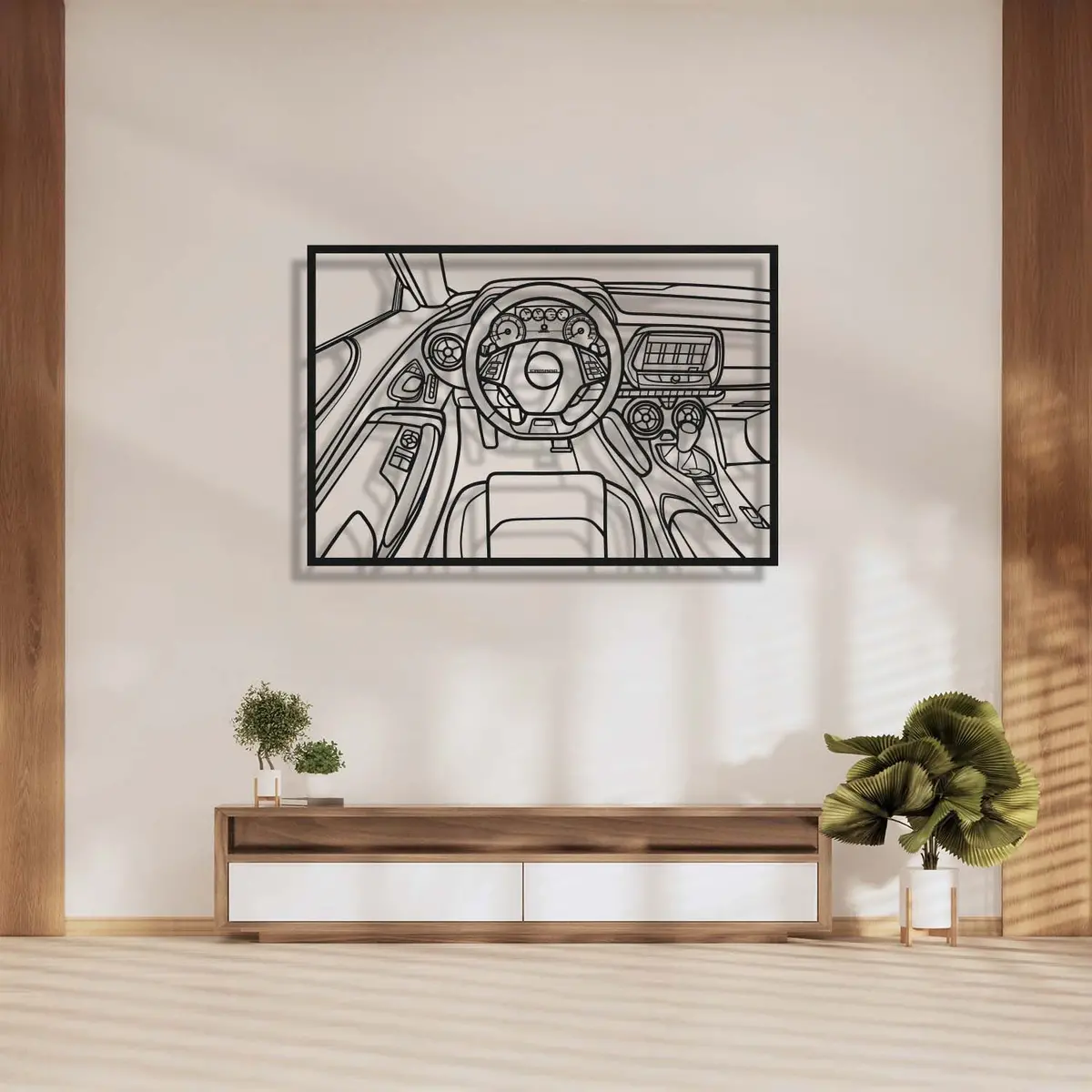Camaro Driver's Cockpit Metal Frame Wall Art - Mt1466 1
