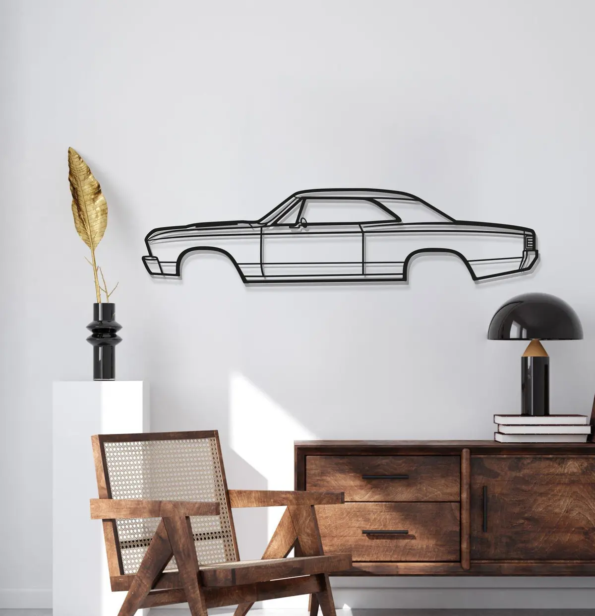 1967 Chevelle Metal Car Wall Art - Mt0094 2