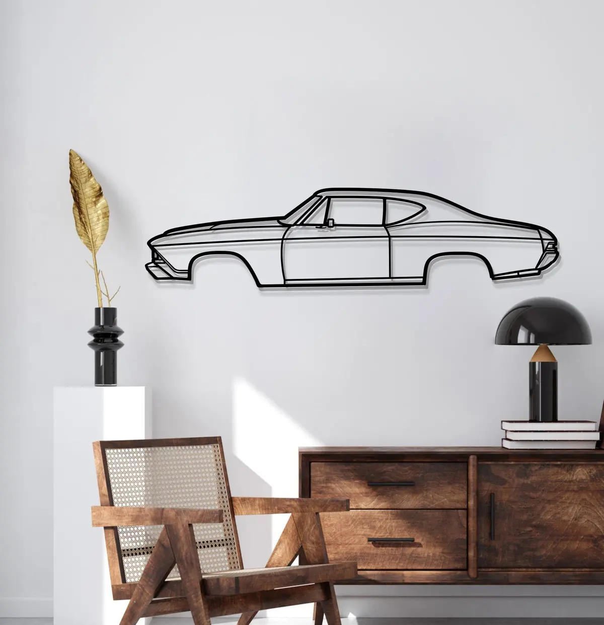 1968 Chevelle Ss Metal Car Wall Art - Mt0108 2