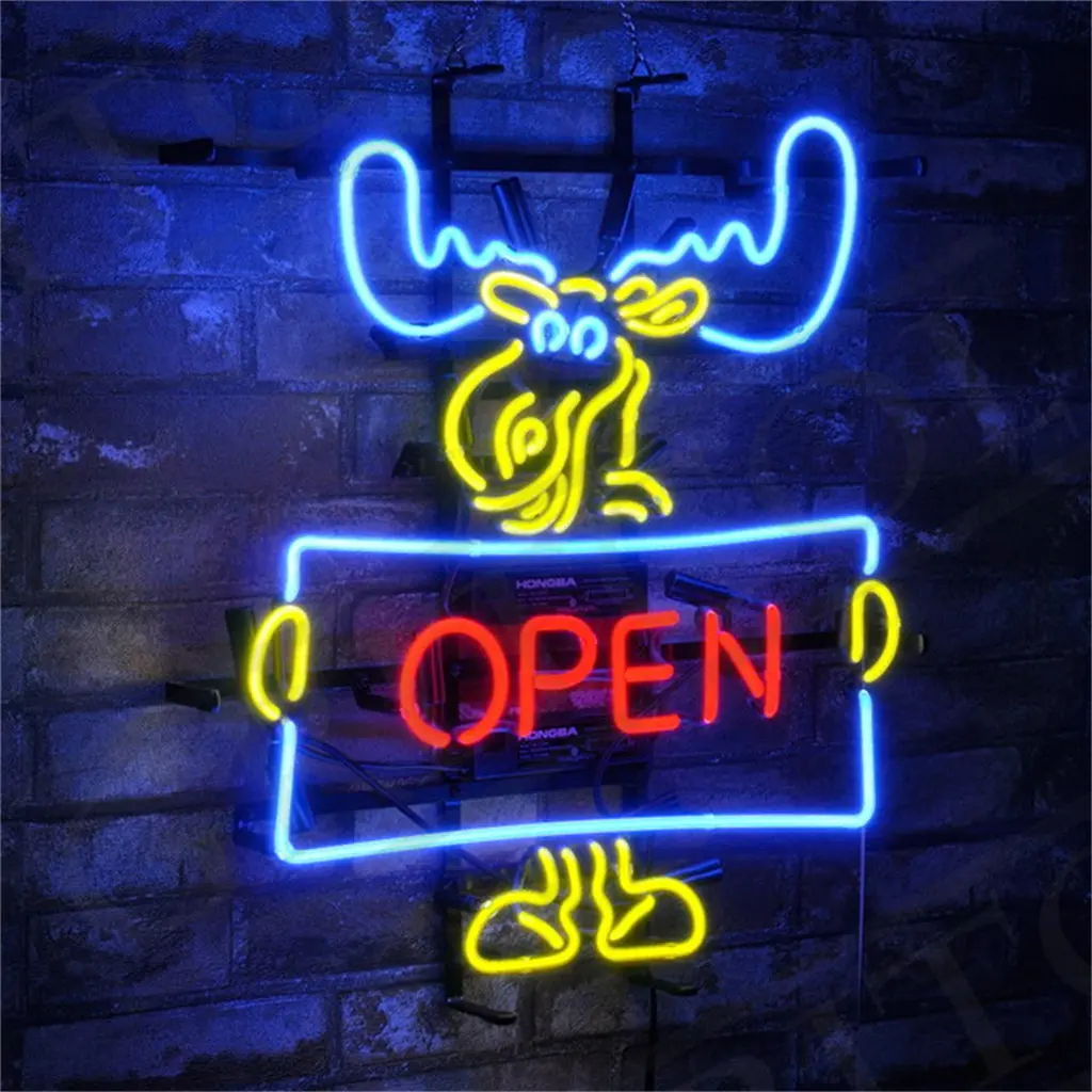 Christmas Elk Deer Open Neon Signs Light 1