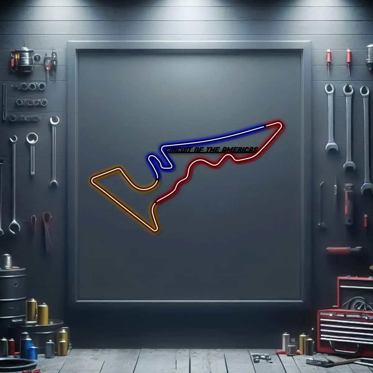 Circuit Of The Americas Metal Neon Race Track - Mtn0124 1