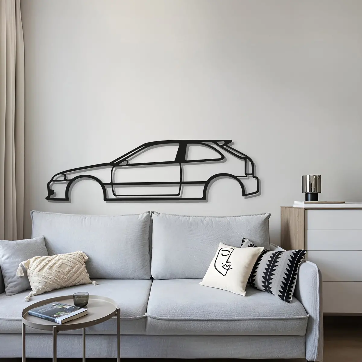 Civic Ek Metal Car Wall Art - Mt0901 4