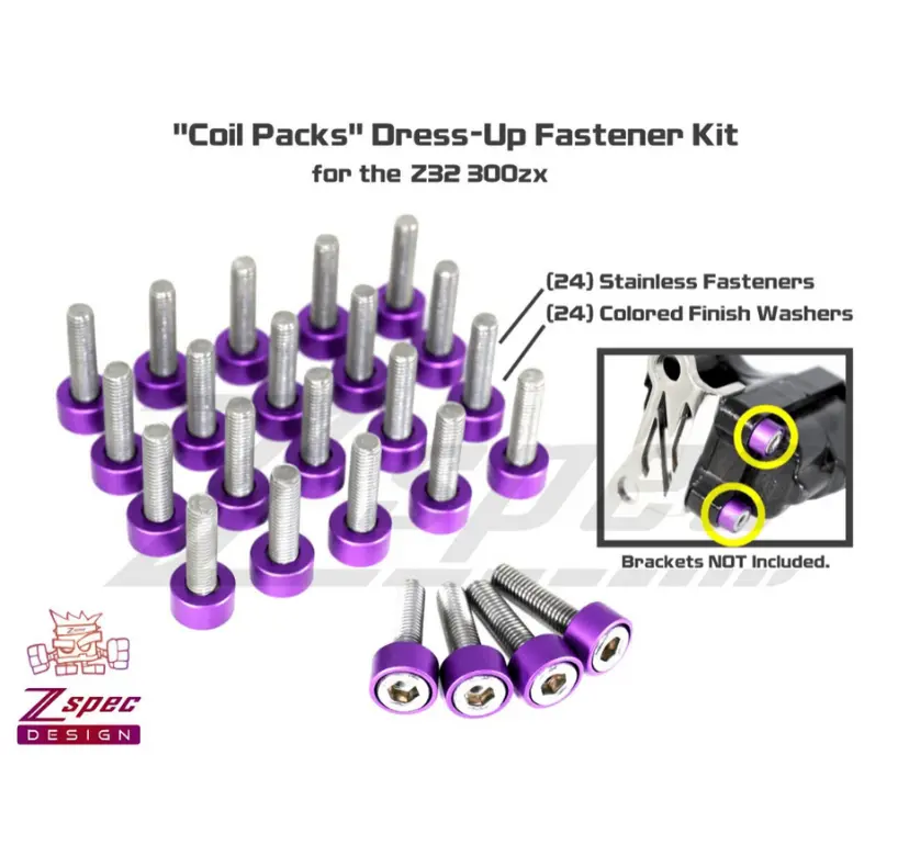 Zspec Coil Packs Fastener Kit For '90-96 Nissan Z32 300Zx, Stainless & Billet 3