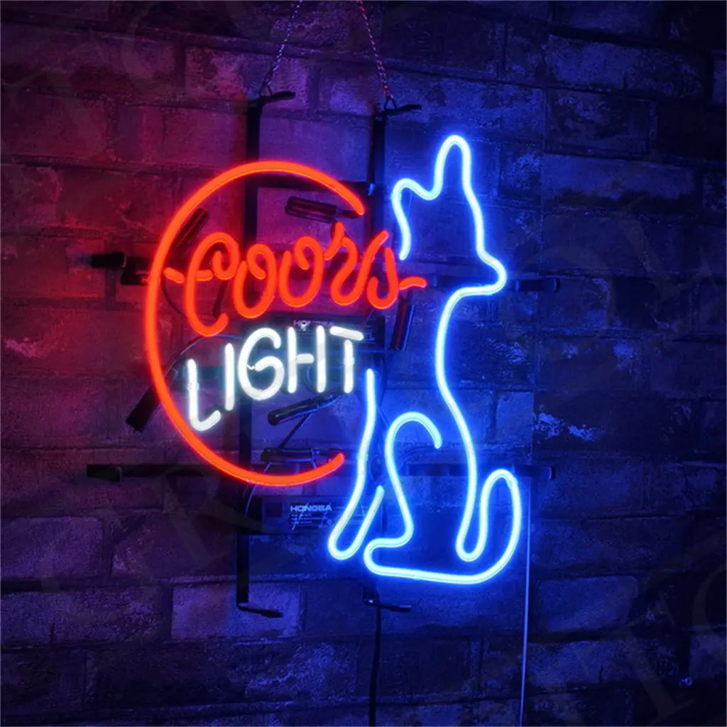 Coors Light Coyote Wolf Moon Neon Signs Light 1