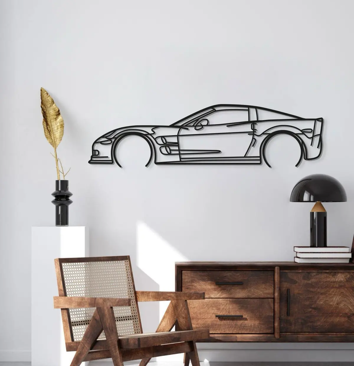 Corvette C6 Zr1 Detailed Metal Car Wall Art - Mt0918 3