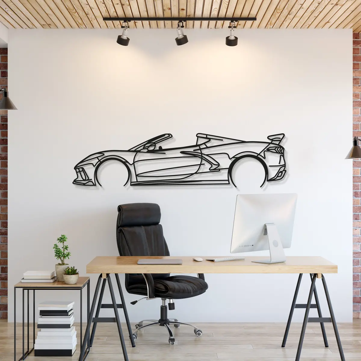 Corvette C8 Detailed Metal Car Wall Art - Mt0922 1