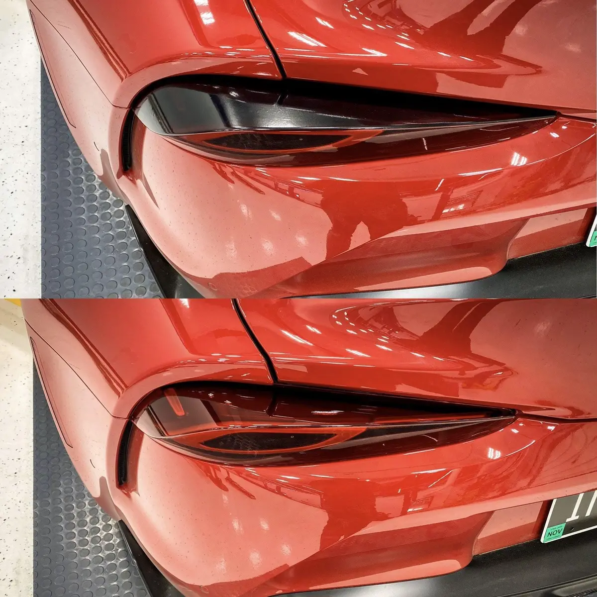 Dark Smoke Tail Light Overlays (Top) - 2020+ Supra 1