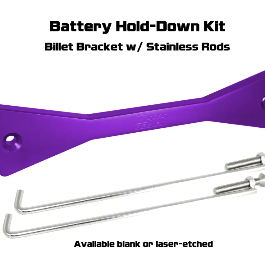 Zspec Battery Hold Down/Bracket, Billet Bracket W/ Stainless Hardware 6