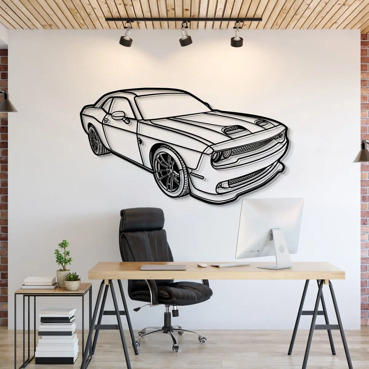 2023 Challenger Hellcat Perspective Metal Car Wall Art - Mt1262 1