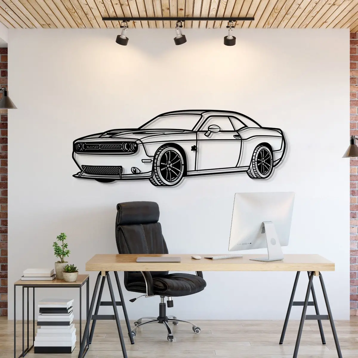 2019 Challenger Srt Perspective Metal Car Wall Art - Mt1261 1