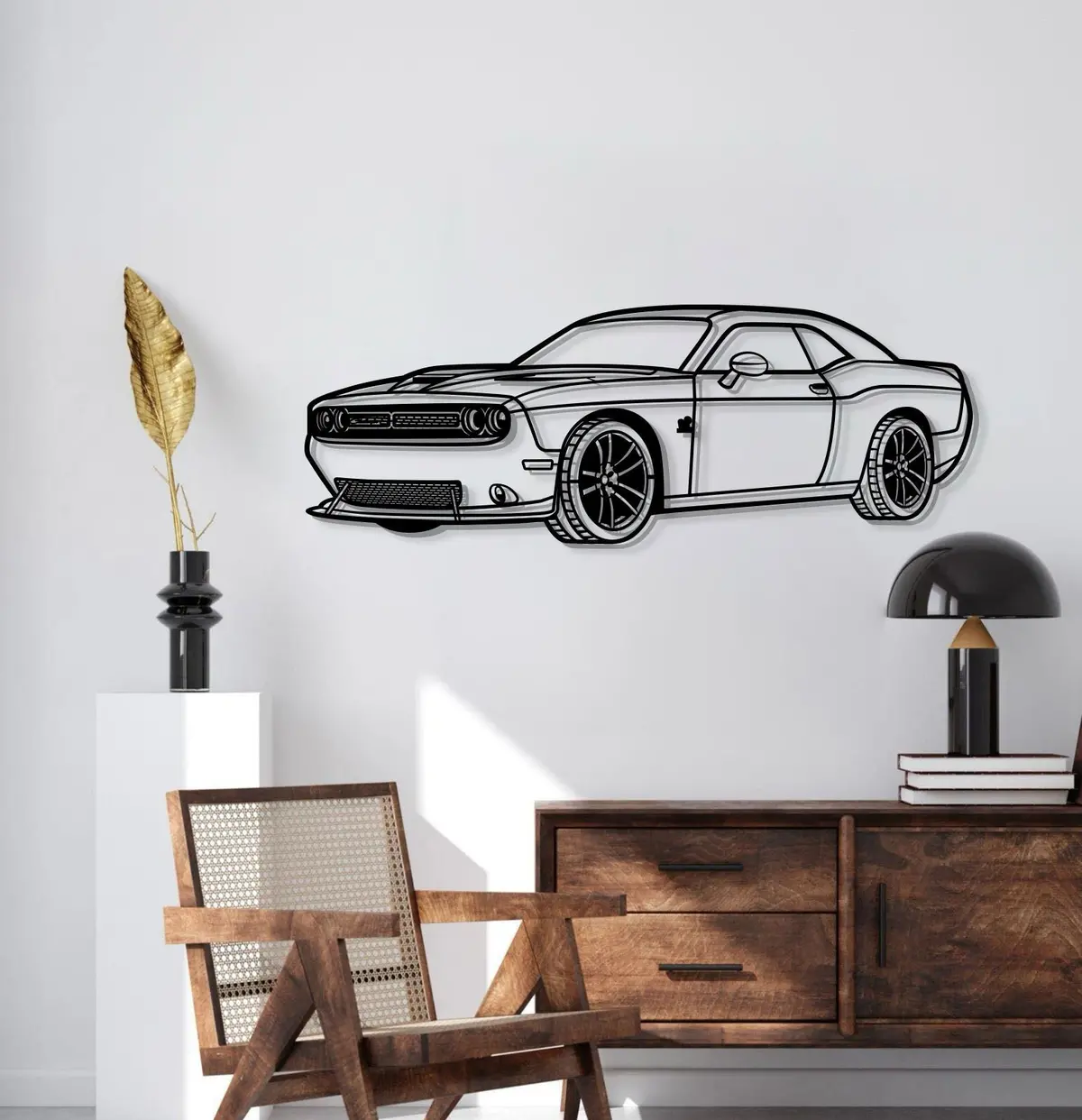 2019 Challenger Srt Perspective Metal Car Wall Art - Mt1261 2