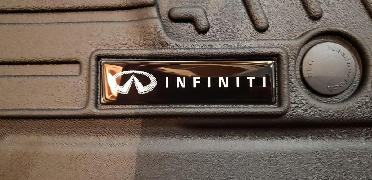 Domed Infiniti Emblem Inserts For Weathertech Floor Mats (Pair) 1