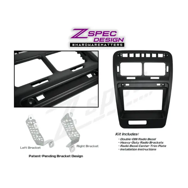 Zspec Lhd Double-Din Radio Bezel W/Brackets For '90-99 Nissan Z32 300Zx 2