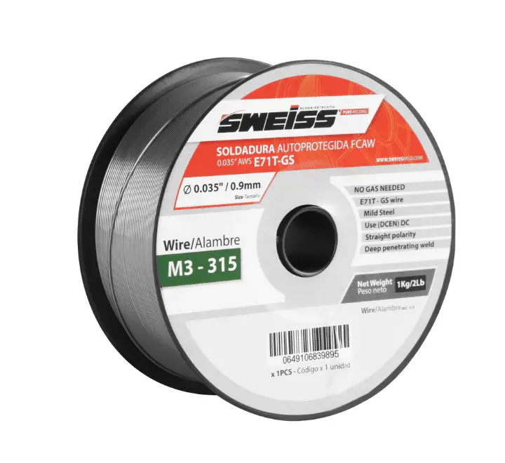 Rollo Soldadura Acero Al Carbón Fluxcore (Sin Gas) 0.035" O 0.9 Mm 2 Libras Sweiss | Genérico 1