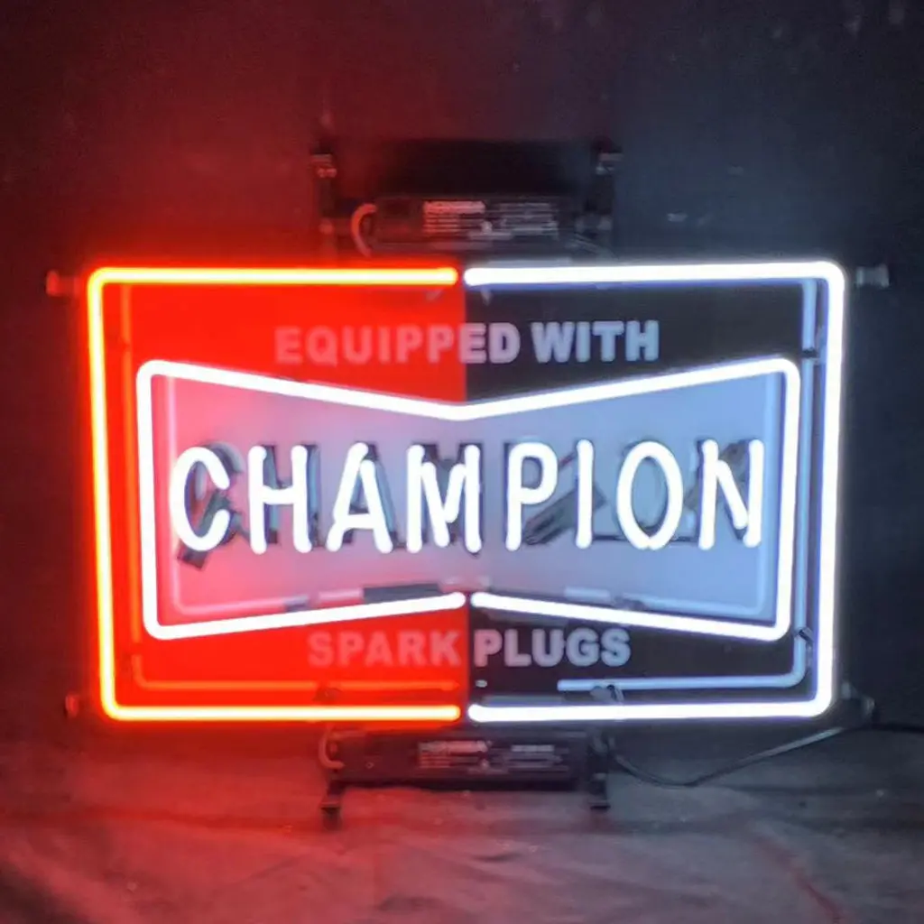Equipped With Champion Spark Plugs Neon Signs Light 1