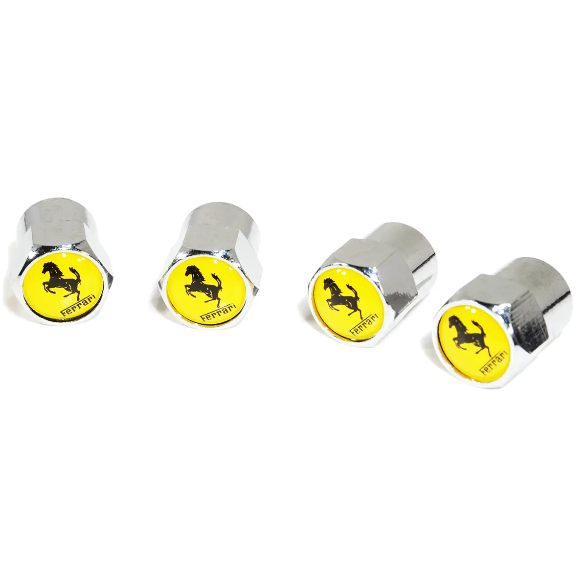 Chrome Valve Stem Tire Caps, Style: Italian Prancing Horse 1