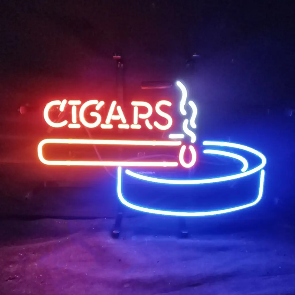 Fire Cigars Ashtray Neon Signs 1