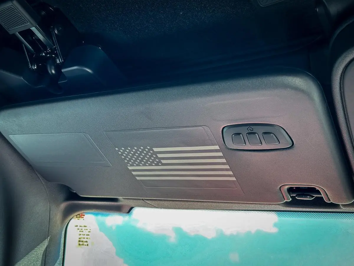 Flag Sun Visor Warning Overlays - 2021+ Bronco / 2024+ Ranger Raptor 1