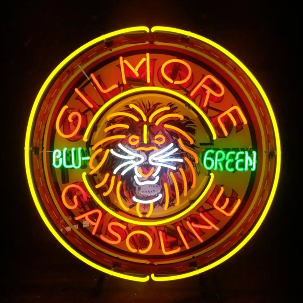 Gilmore Gasoline Blu Green Neon Signs Light 1