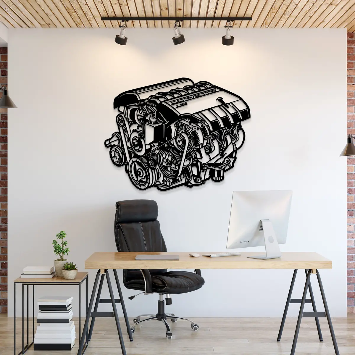 Gm 6.2 Liter V8 Small Block Ls3 Metal Engine Block Wall Art - Mteb-0004 1