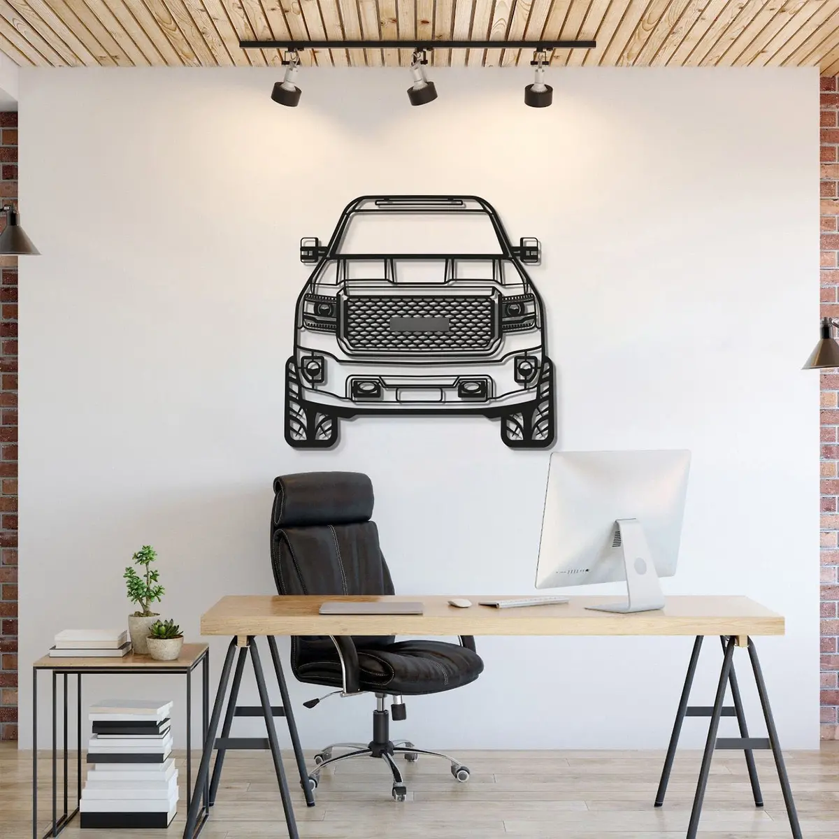 2016 Denali Sierra 3500Hd Front View Metal Car Wall Art - Mt0562 1