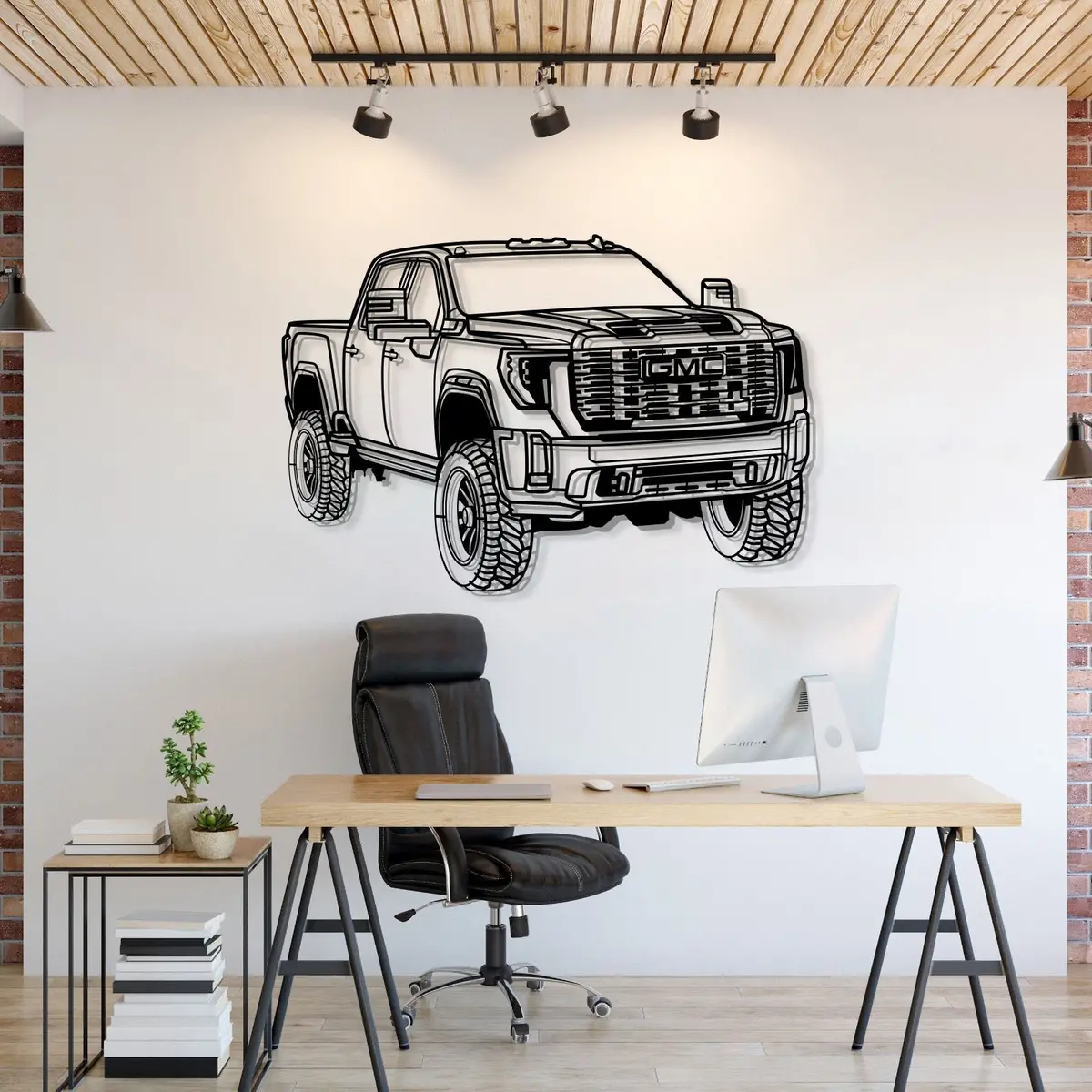 2024 Sierra 2500 Denali Perspective Metal Car Wall Art - Mt1273 1