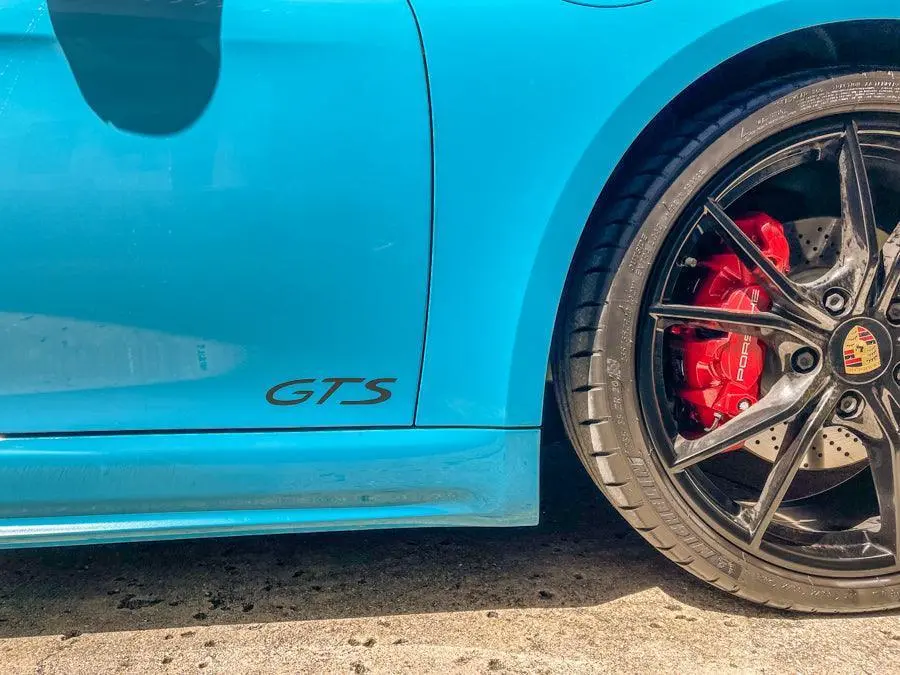 "Gts" Door Vinyl Logo Emblems For Porsche Vehicles (Boxter, Cayman, 911, Macan, Cayenne, Panamera) 1