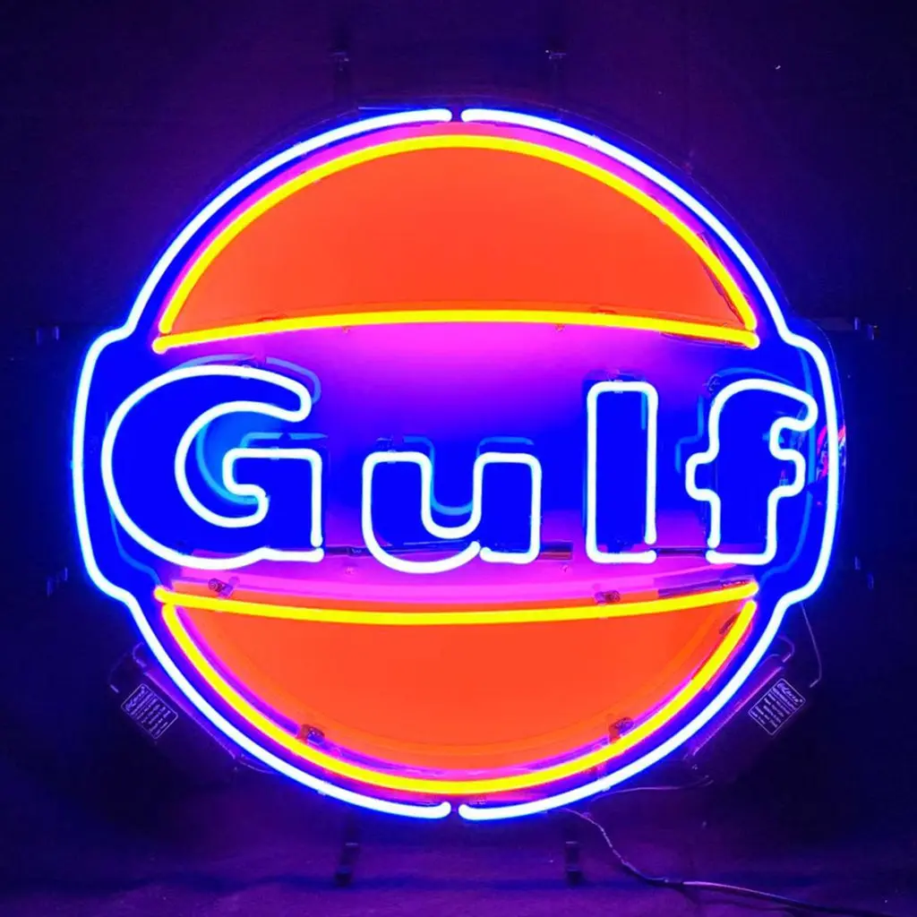 Gulf Gasoline Neon Signs Light 1