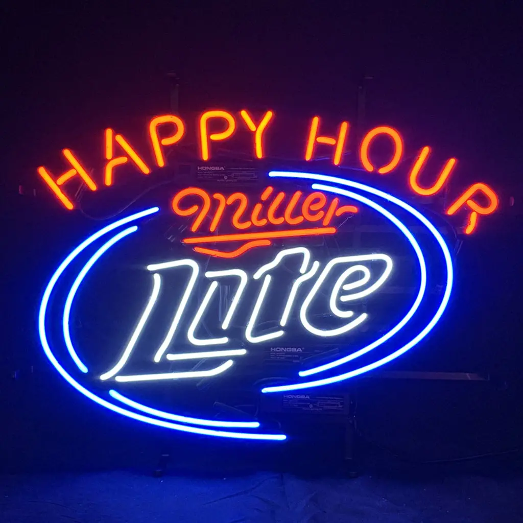 Happy Hours Miller Lite Beer Neon Sign Light 1