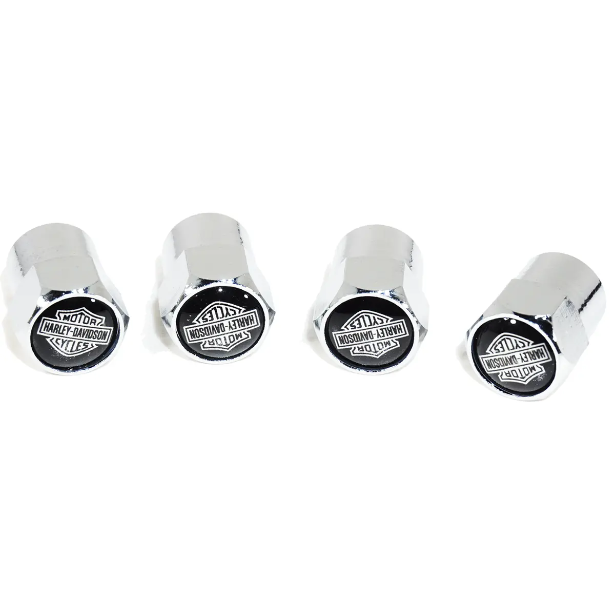Chrome Valve Stem Tire Caps, Style: Harley Davidson 1