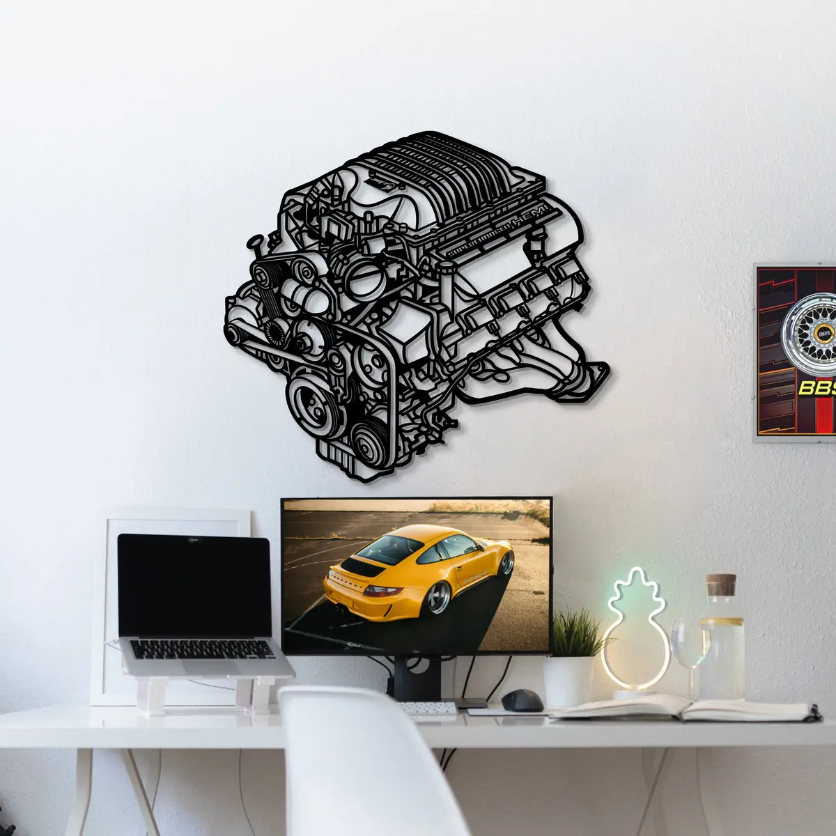 2018 Challenger Hemi Metal Engine Block Wall Art - Mteb-0002 3