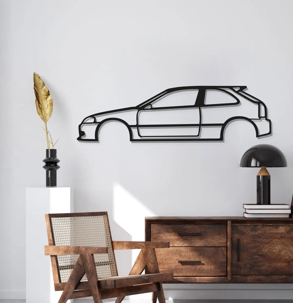 Civic Ek Metal Car Wall Art - Mt0901 2