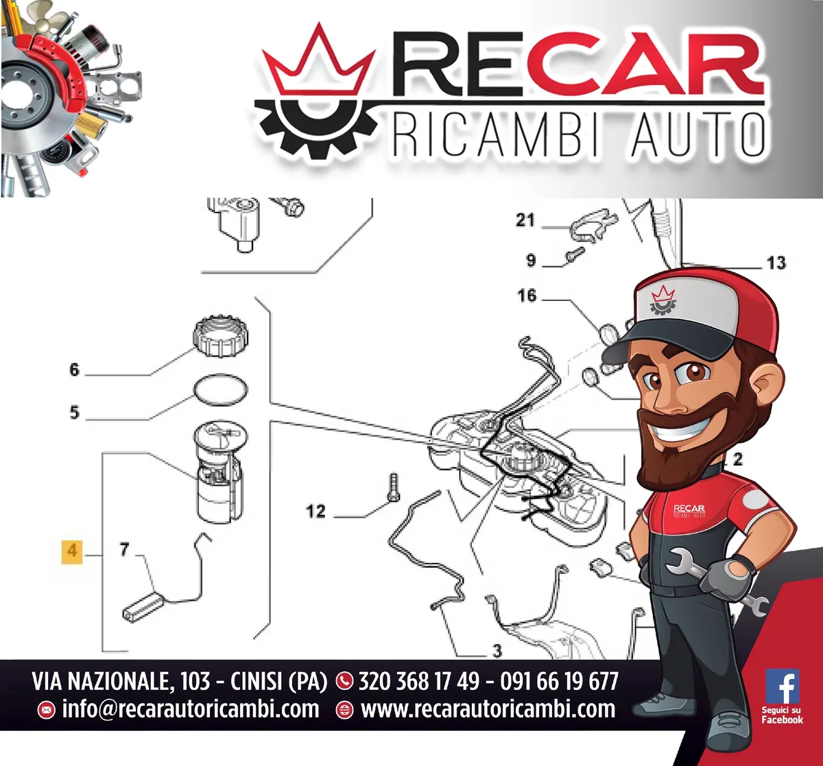 Pompa Carburante Fiat Panda 1.2 775263A 1