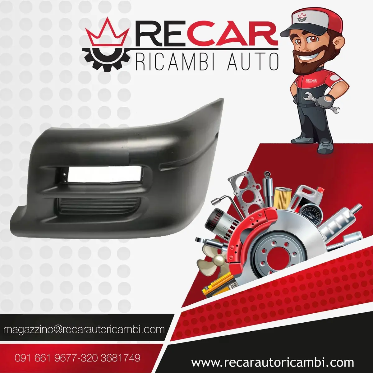 Cantonale  Paraurti Ant Sx Mitsubishi L200 Dal 96 Nero 56.01.282 1